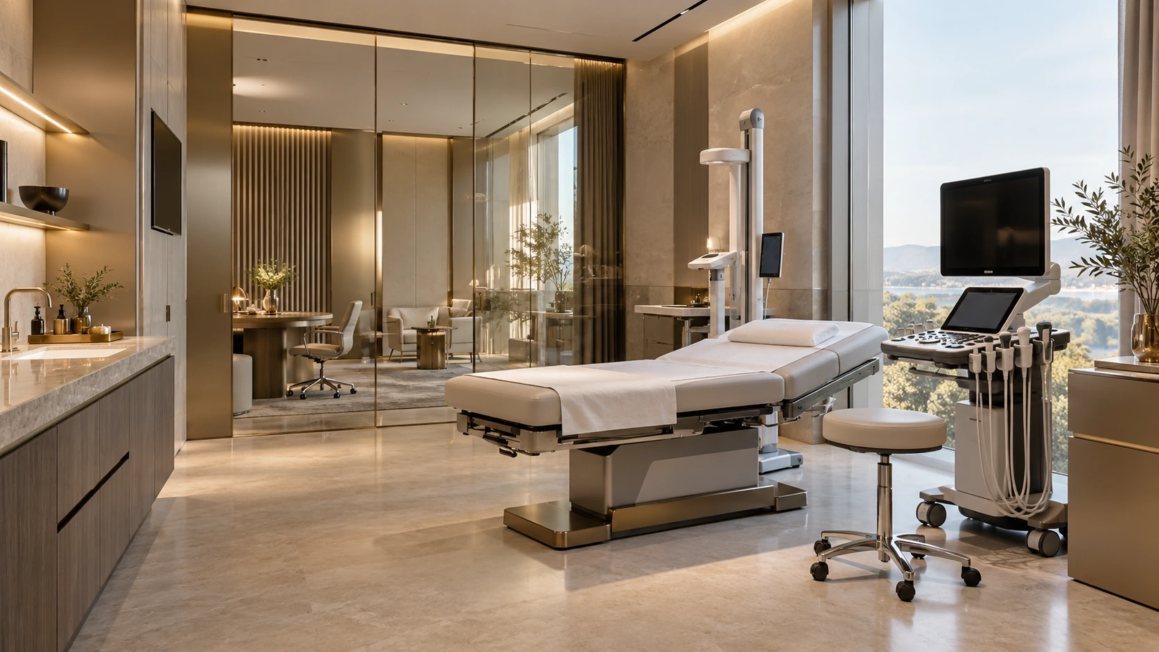 High-tech EternumVita longevity clinic concept
